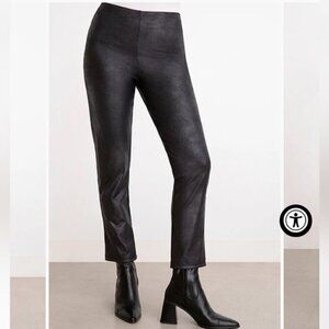 Sympli - Onyx Narrow Pant Midi size 4 high rise faux leather slim pants pull-on